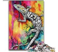 Rompecabezas de geco de Acuarela para Adultos, Apto para Mayores de 14 años, Ideal como decoración de Pared, Regalo de cumpleaños y Navidad (70x100cm)