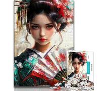 Rompecabezas de Geisha Japonesa de 1000 Piezas para Adolescentes, Ideal para Disfrutar en Familia, en casa, como Regalo de cumpleaños o de Viaje (75x50cm)