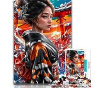 Rompecabezas de Geisha Japonesa para Adultos 1000 Piezas, Ideal para Pasar el rato en casaCada Pieza es únicaJuego Familiar desafiante y Divertido 38x26cm