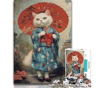 Rompecabezas de Geisha Japonesa para Adultos y Adolescentes, Ideal para armar en casa, Regalo de cumpleaños o de Viaje (38x26cm)