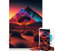 Rompecabezas de geometría Luminosa de pirámide de 1000 Piezas para Adolescentes Juguete Educativo para Toda la Familia Corte de Calidad Regalo Elegante (38x52cm)