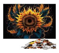 Rompecabezas de Girasol cósmico de 1000 Piezas para Adultos. Rompecabezas difícil para Adultos navideño y decoración del hogar. 26x38cm/10,23x14,96 Pulgadas.