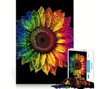 Rompecabezas de Girasol psicodélico de 1000 Piezas para Adultos y Adolescentes Ayuda a Mejorar la Memoria y relaja la Mente Diseño para armar 38x26cm