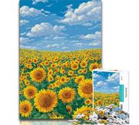 Rompecabezas de Girasoles de 1000 Piezas para Adultos, Regalo, desafío de Inteligencia Cerebral, Juguetes adictivos para decoración del hogar (38x26cm)
