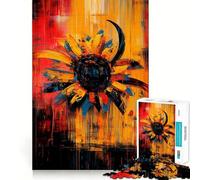 Rompecabezas de Girasoles expresionistas contemporáneos Radiant Bloom de 1000 Piezas para Adolescentes Refuerza la Memoria Divertido y Relajante Bordes Lisos Lista de Deseos de Papá Noel (38x52cm)
