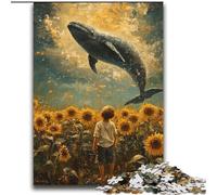 Rompecabezas de Girasoles y Ballenas para Adultos 2000 Piezas, Apto para Mayores de 14 años Diversión Familiar Toda la Familia (70x100cm)