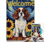 Rompecabezas de Girasoles y Beagles para Adultos y Adolescentes, 1000 Piezas, Juguetes educativos, Juegos Familiares con póster a Juego y Hoja de Trivia, 50x75cm