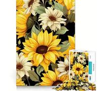 Rompecabezas de Girasoles y Margaritas para Adultos, 1000 Piezas, Rompecabezas Mental, Divertido y Relajante, para armar, una cálida Sorpresa 38x52cm
