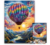 Rompecabezas de Globo aerostático Colorido de 1000 Piezas para Adultos, decoración del hogar, Juego de ingenio, 26x38cm/10,23x14,96 Pulgadas.
