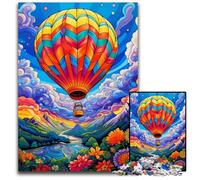 Rompecabezas de Globo aerostático Colorido de 1000 Piezas para Adultos, decoración del hogar, Juego de ingenio, 26x38cm/10,23x14,96 Pulgadas.