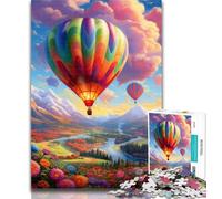 Rompecabezas de Globo aerostático Colorido de 1000 Piezas para Adultos, Juguetes educativos, Juegos antiestrés, decoración única para el hogar y Regalos, 75x50cm