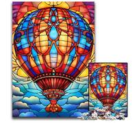 Rompecabezas de Globo aerostático de 1000 Piezas para Adultos, Rompecabezas de cartón para Adultos, Ideal para decoración DIY y Regalo de acertijos, 26x38cm/10,23x14,96 Pulgadas