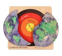 Rompecabezas de Globo de Madera con Estructura terrestre en para niños, Juguete Educativo de geografía con Modelo 3D para Aprender el núcleo, el Manto y la Corteza de la Tierra