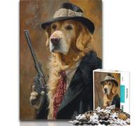 Rompecabezas de Golden Retriever Asesino para Adultos, 1000 Piezas, un Juego desafiante para Toda la Familia, 38x52cm