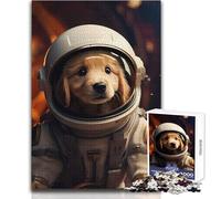 Rompecabezas de Golden Retriever en el Espacio, 1000 Piezas para Adolescentes, Juego de Aprendizaje de Pensamiento estratégico, Regalo Ideal para Cualquier Evento, tamaño 38x26cm