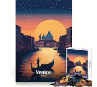 Rompecabezas de góndola al Atardecer en Venecia para Adolescentes, 1000 Piezas, Actividad Relajante para desarrollar la Capacidad de razonamiento, Bordes limpios, (38x26cm)