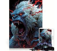 Rompecabezas de Gorila Albino Enojado con Detalles Rojos para Adolescentes, 1000 Piezas, un desafío Mental, Entretenimiento Agradable, Bordes Suaves, Regalo Ideal de Navidad (50x75cm)