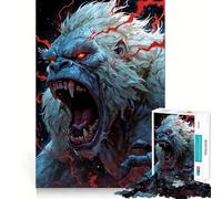 Rompecabezas de Gorila Albino Enojado con Detalles Rojos para Adultos,1000 Piezas,Juego para estimular,tamaño Uniforme,Piezas precisas,Ideal para Viajar, ejercitar