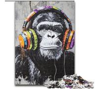 Rompecabezas de Gorila con Auriculares de 1000 Piezas para Adolescentes Un Juego desafiante Ideal para Regalar a Toda la Familia (26x38cm)