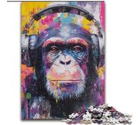 Rompecabezas de Gorila con Auriculares de 1000 Piezas para Adolescentes Un Juego desafiante, Toda la Familia (26x38cm)
