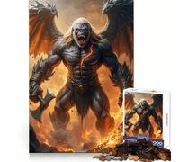 Rompecabezas de Gorila Guerrero Alado en Paisaje ardiente para Adolescentes, 1000 Piezas, agudeza Mental, Calma, Ocio, Ajuste preciso, (50x75cm)