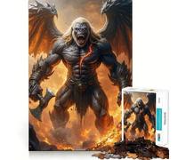 Rompecabezas de Gorila Guerrero Alado en Paisaje ardiente para Adolescentes 1000 Piezas Divertido Juego de Memoria Superficie Lisa sin Rebabas Regalo de cumpleaños Juguete para ejercitar la Mente