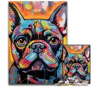 Rompecabezas de Grafiti de Bulldog francés para Adultos, 1000 Piezas de cartón, desafiante Rompecabezas para Adolescentes, diversión Familiar, 26x38cm/10,23x14,96 Pulgadas.