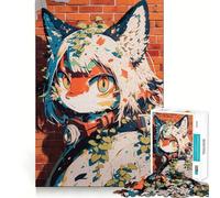 Rompecabezas de Grafiti de Chica Anime 1000 Piezas Juego de Memoria Mental de Alta precisión para Cortar Manualidades Desafío Cerebral Interactivo para el hogar (38x26cm)