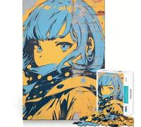 Rompecabezas de Grafiti de Chica Anime para Adultos,1000 Piezas,Juego de Memoria,Ajuste Firme,Montaje Seguro,Juego de construcción de Conexiones significativas (38x52cm)