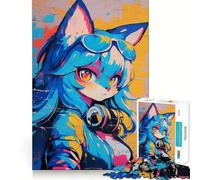 Rompecabezas de Grafiti de Chicas Anime para Adultos,1000 Piezas,Juego de Memoria Cerebral,Corte Fino,Acabado Premium,Forma entretenida de Pasar el Tiempo Libre (50x75cm)