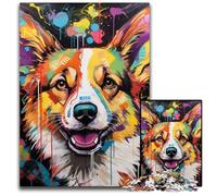 Rompecabezas de Grafiti de Corgi para Adultos, 1000 Piezas, Familiares y Amigos, Apto para Mayores de 14 años, 26x38cm/10,23x14,96 Pulgadas.