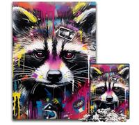 Rompecabezas de Grafiti de Mapache para Adultos, 1000 Piezas, Familiares y Amigos, Apto para Mayores de 14 años, 50x75cm/19,68x29,52 Pulgadas.