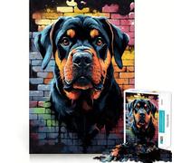 Rompecabezas de Grafiti de Perro Rottweiler de 1000 Piezas para Adolescentes Juguete para desarrollar la lógica y el Sentido del Humor Pasatiempo Relajante Bordes Lisos Regalo de Primera Calidad