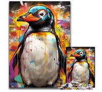 Rompecabezas de Grafiti de pingüino para Adultos, 1000 Piezas de cartón, desafiante Rompecabezas para Adolescentes, diversión Familiar de 26x38cm/10,23x14,96 Pulgadas.