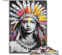 Rompecabezas de Grafiti de Princesa India para Adultos y Adolescentes Interacción Entre Padres e Hijos Que Reduce el estrés (70x100cm)