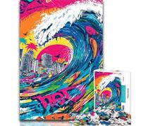 Rompecabezas de Grafiti de Surf para Adultos, 1000 Piezas, para Adolescentes, Entrena tu Cerebro y Tus Manos, Regalo de cumpleaños, 50x75cm