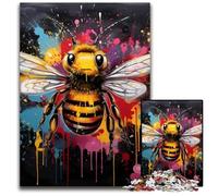 Rompecabezas de grafitis de Abejas para Adultos, 1000 Piezas de Madera, Juego Interactivo Familiar, desafío Mental, Juguete Educativo, 50x75cm/19,68x29,52 Pulgadas
