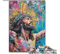 Rompecabezas de grafitis de Jesús para Adultos 1000 Piezas, Juego desafiante y Educativo para Toda la Familia, Ideal para cumpleaños y Navidad 26x38cm
