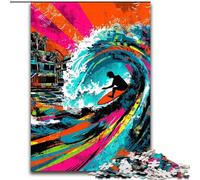 Rompecabezas de grafitis de Surf para Adultos y Adolescentes, 1000 Piezas, Apto para Mayores de 14 años Ideas de Regalos para Mejorar la Memoria (26x38cm)