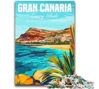 Rompecabezas de Gran Canaria para Adolescentes, 1000 Piezas, Juego desafiante y Familiar, decoración de Pared, cumpleaños y Navidad (38x26cm)