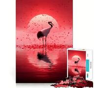 Rompecabezas de grulla de Corona roja en un Paisaje Sereno para Adolescentes, 1000 Piezas, estimula la Memoria, diversión Relajante, Corte Premium, Regalo Elegante (38x52cm)