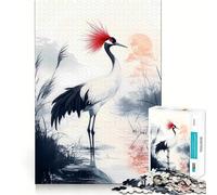 Rompecabezas de grulla de Cresta roja en el Agua para Adolescentes, 1000 Piezas, Juguete Inteligente para aliviar el estrés, Borde Afilado, Regalo de cumpleaños (38x26cm)