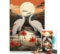 Rompecabezas de grulla Japonesa Natural para Adultos, 1000 Piezas, Juguete Intelectual, diversión Tranquila, Corte preciso, Lista de Deseos de Papá Noel (38x52cm)