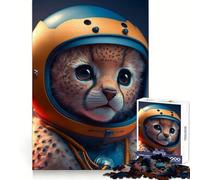 Rompecabezas de Guepardo bebé Astronauta Adolescente, 1000 Piezas, para ejercitar la Memoria, relajación y Placer, Cierre Seguro, Regalo significativo (50x75cm)