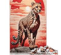 Rompecabezas de Guepardo, decoración única para el hogar, Rompecabezas Rectangular de Papel para Adultos y Adolescentes, Regalo para el Día de la Madre, 1000 Piezas (26 x 38 cm)