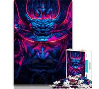 Rompecabezas de Guerra de Guerreros samuráis de neón de 1000 Piezas para Adolescentes, Juego desafiante y Familiar, decoración de Pared, cumpleaños y Navidad, 38x26cm