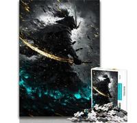 Rompecabezas de Guerra de Guerreros samuráis de neón de 1000 Piezas para Adultos Toda la Familia Apto para niños de 14 años 50x75cm