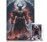 Rompecabezas de Guerrero Demonio Alado con Armadura para Adultos, 1000 Piezas, Actividad educativa, Ocasiones Festivas, tamaño 38x26cm