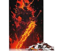 Rompecabezas de Guerrero Demonio ardiente, Juguete de descompresión, 100% cartón Reciclado, para Adultos, Adolescentes, Regalo del Día del Padre, 1000 Piezas (38 x 26 cm)