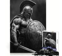 Rompecabezas de Guerrero Espartano con Espada y Escudo en Guerra para Adultos, 1000 Piezas, Juguete de lógica Mental, Suave y Relajante, Corte Firme, Lista de Deseos de Santa Claus 50x75cm